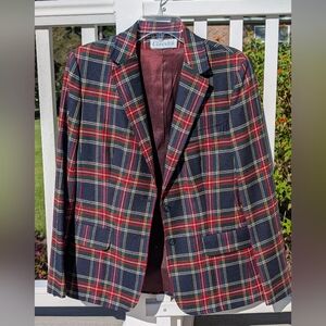 Classic Plaid Blazer - Red, Green, and Blue